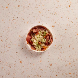 HAPJE PASTRAMI MET SELDER EN PARMEZAANSE KAAS #